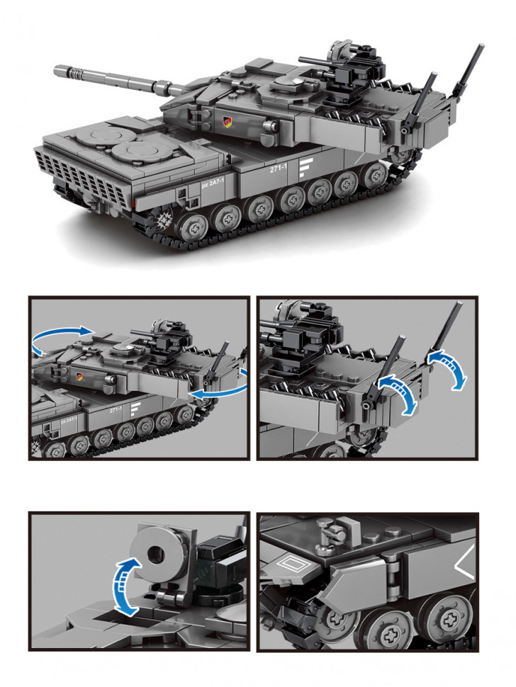 Конструктор Sembo Block Основной боевой танк Leopard 2A7+