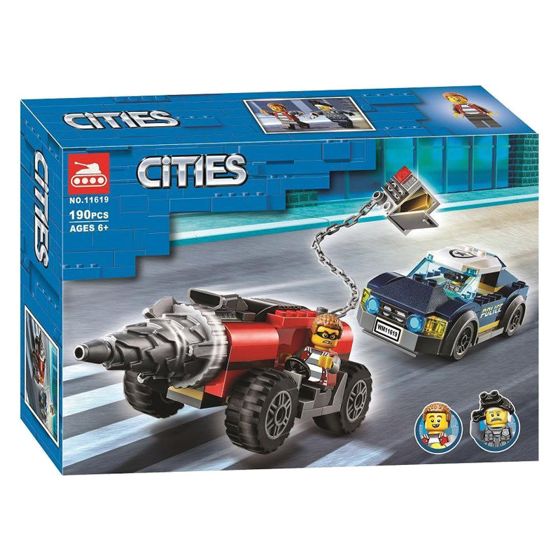 Конструктор LARI аналог Lego City 60273 Полицейская погоня за бурильщиком