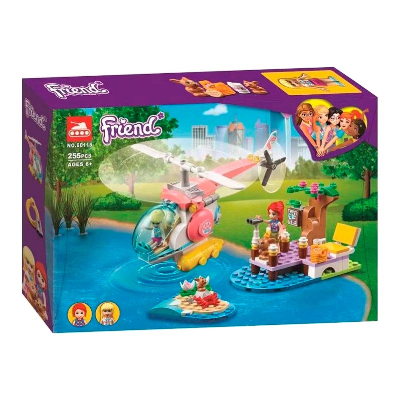 Конструктор аналог Lego Friends 41692 Спасательный вертолёт ветеринарной клиники