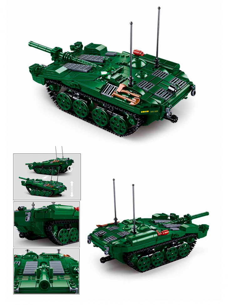 Конструктор Sluban Основной боевой танк Stridsvagn 103 (STRV103)