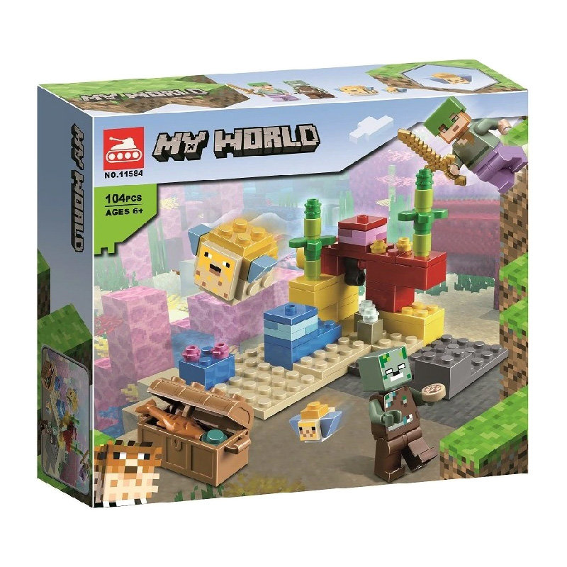 Конструктор LARI аналог Lego Minecraft 21164 Коралловый риф