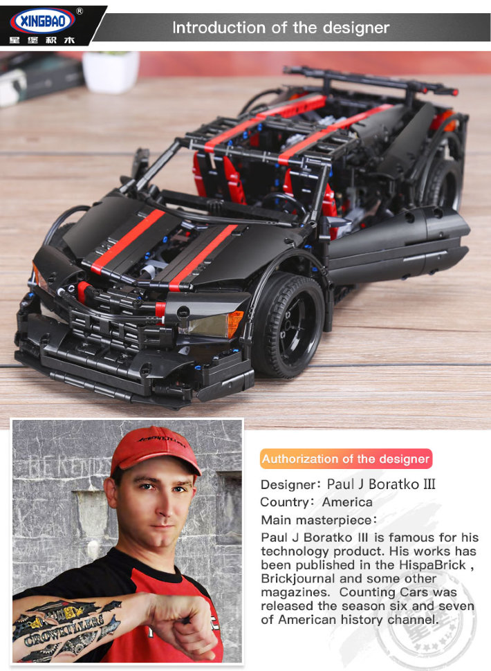 Конструктор Xingbao аналог Lego MOC 3260 Muscle Car Ассасин X19