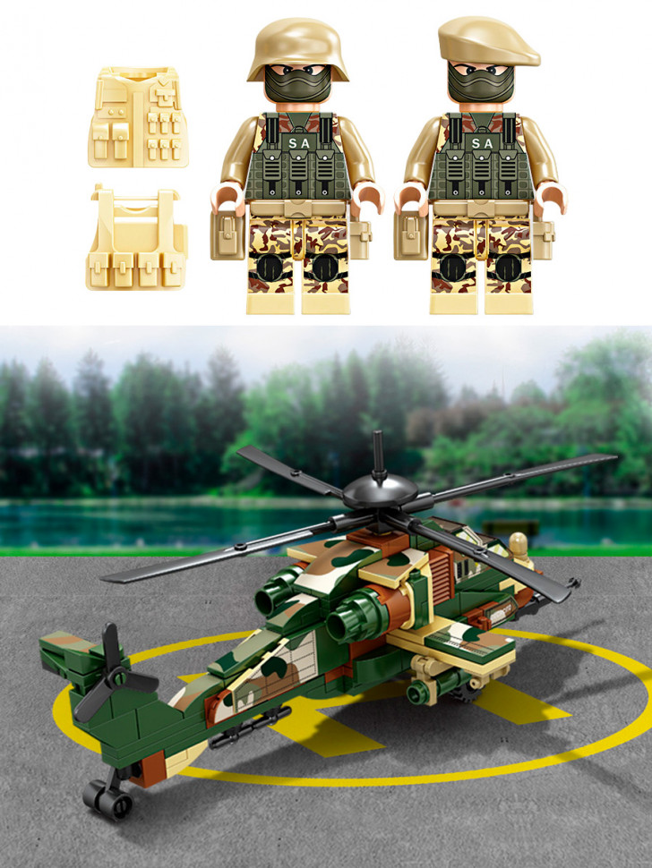 Конструктор KAZI Ударный вертолёт Denel AH-2 Rooivalk