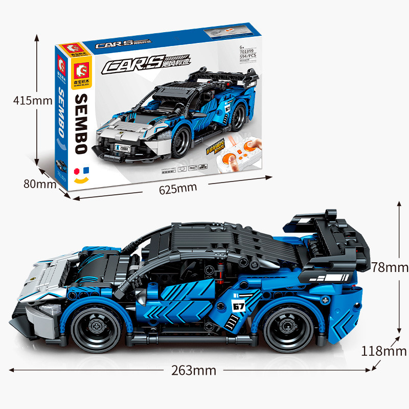 Конструктор Sembo Block Спорткар McLaren Senna GTR на радиоуправлении