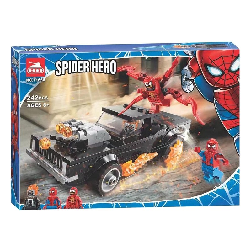 Конструктор аналог Lego Super Heroes 76173 Человек-Паук и Призрачный Гонщик против Карнажа