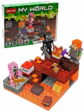 Конструктор JiSi Bricks Мир Майнкрафт: Бой в Нижнем мире