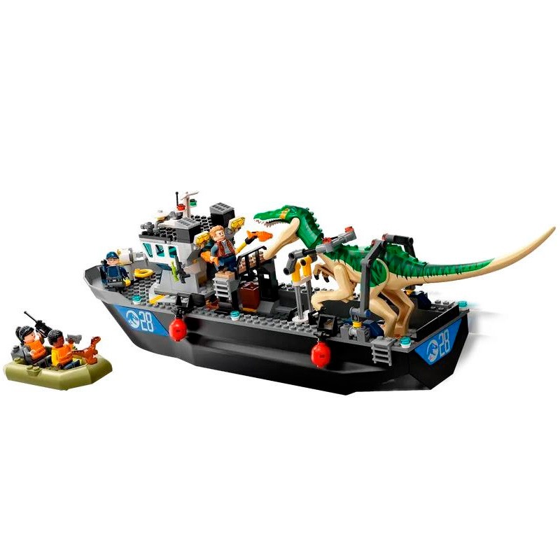 Конструктор аналог Lego Jurassic World 76942 Побег барионикса на катере