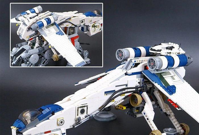 Конструктор King (Lepin) аналог Lego Star Wars 10195 Десантный корабль республиканцев и шагающий робот AT-OT
