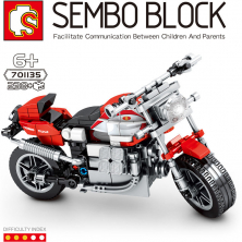 Конструктор Sembo Block Коллекционная модель мотоцикла (бело-красный)