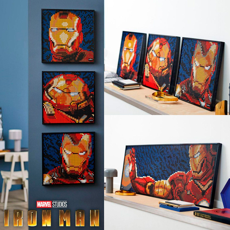 Конструктор аналог Лего Арт 31199 Картина Железный человек - Marvel Studio