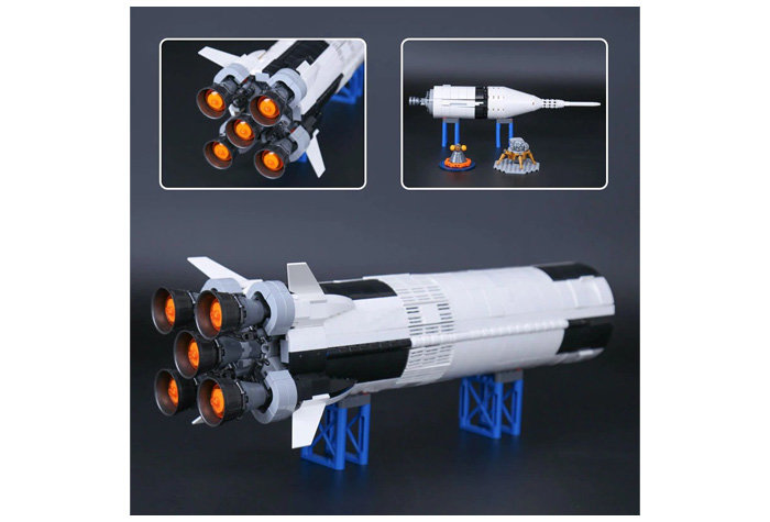 Конструктор Lion King аналог Lego Ideas 21309 Ракетно-космическая система НАСА «Сатурн-5-Аполлон»