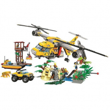 Конструктор аналог Lego City 60162 Вертолёт для доставки грузов в джунгли