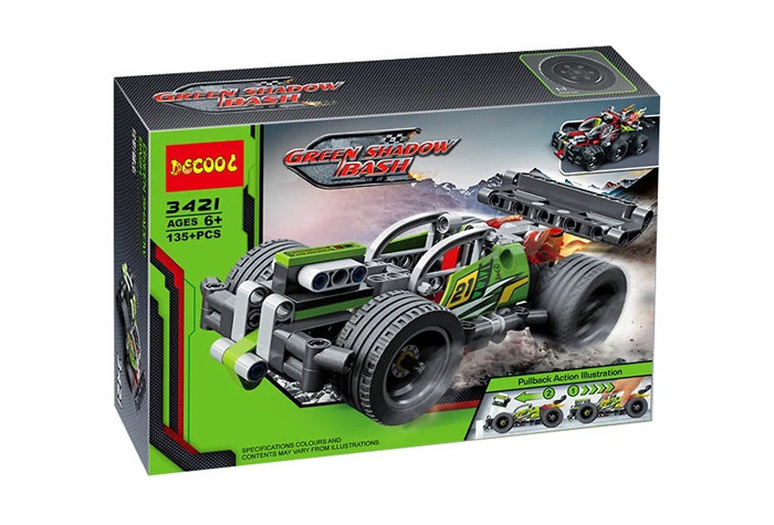 Конструктор Decool аналог LEGO 42072 Зелёный гоночный автомобиль