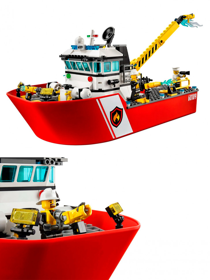 Конструктор аналог Lego City 60109 Пожарный катер