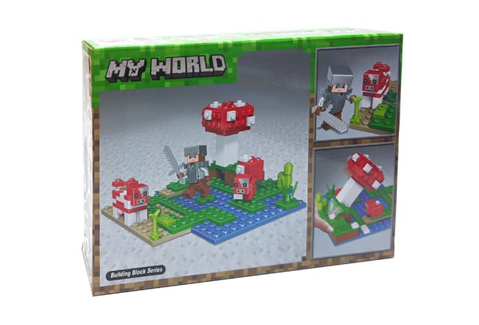 Конструктор BELA аналог Lego Minecraft Маленький грибной остров