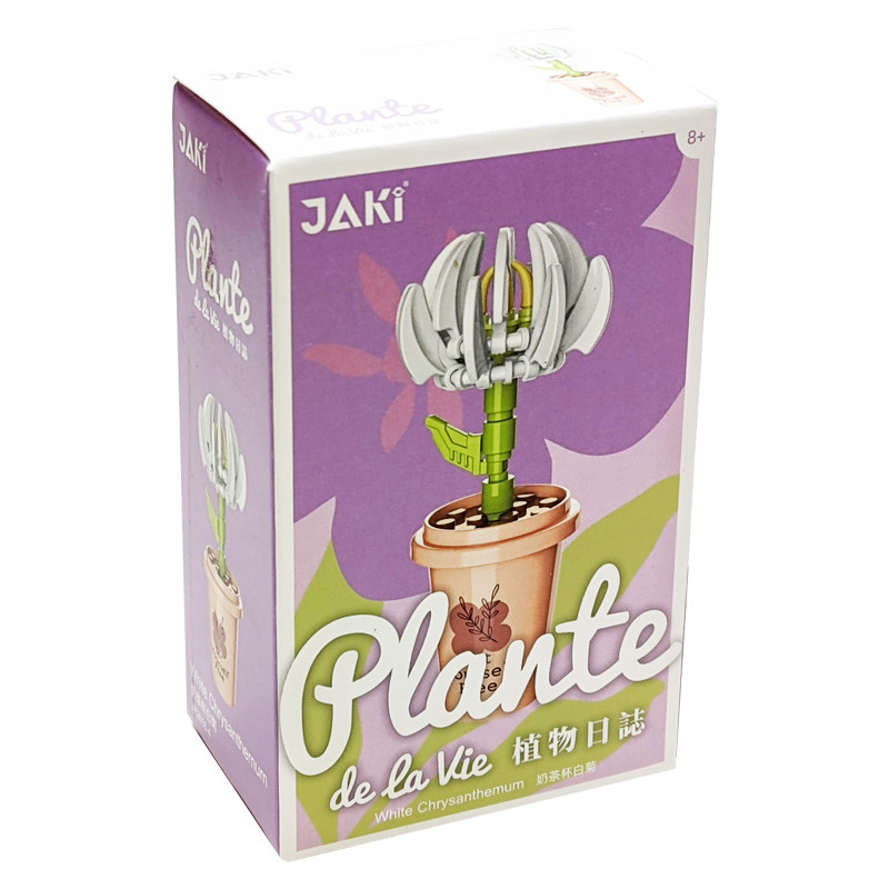 Конструктор JAKi Растение в горшке - Белая Хризантема