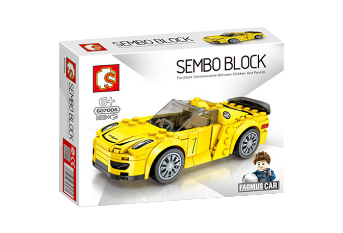 Конструктор Sembo Block Гоночный автомобиль - жёлтый
