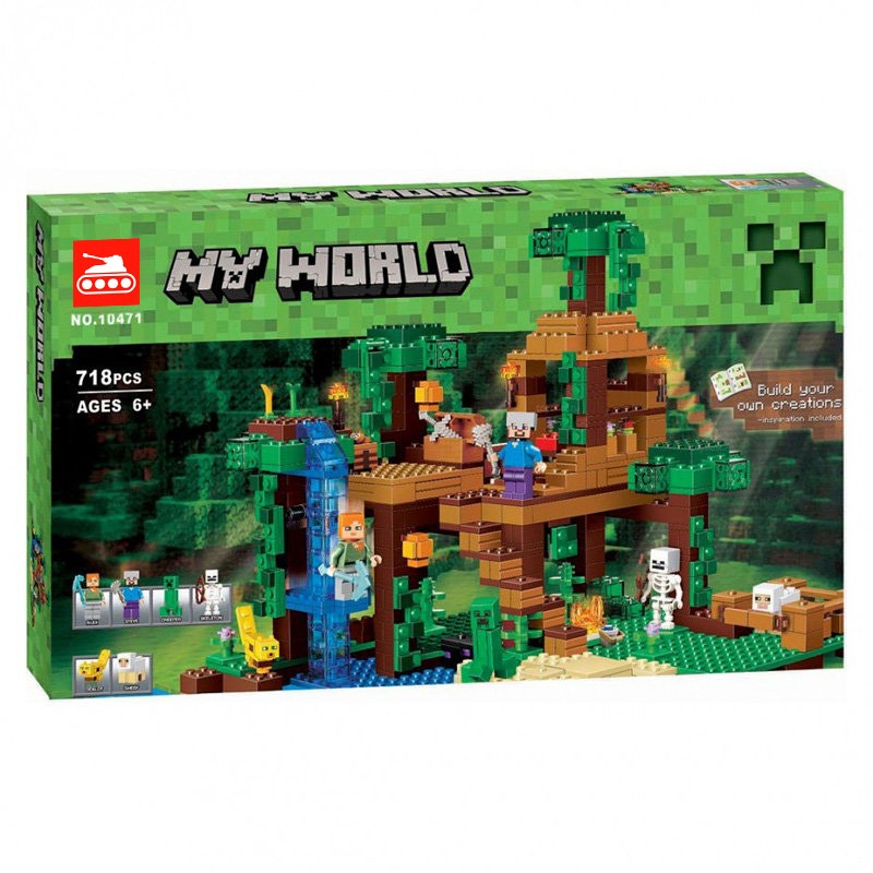 Конструктор аналог Lego Minecraft 21125 Домик на дереве в джунглях