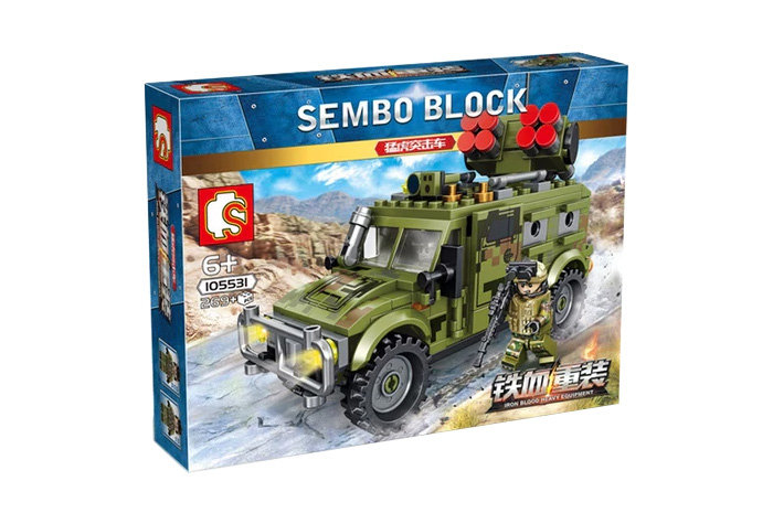 Конструктор Sembo Block Бронеавтомобиль Тигр с боевым модулем