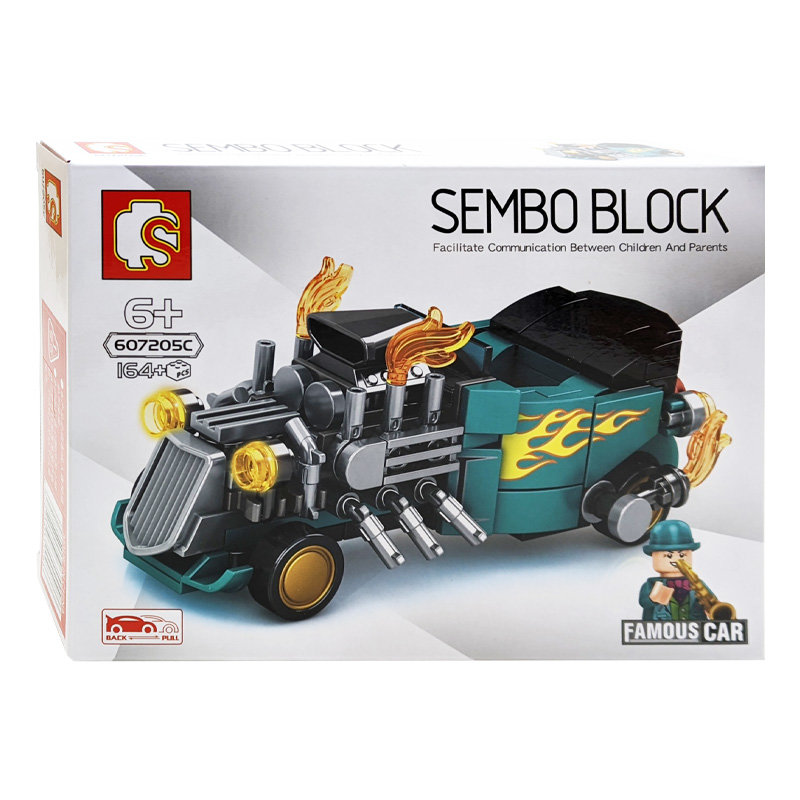 Конструктор Sembo Block Гоночный кабриолет: голубой