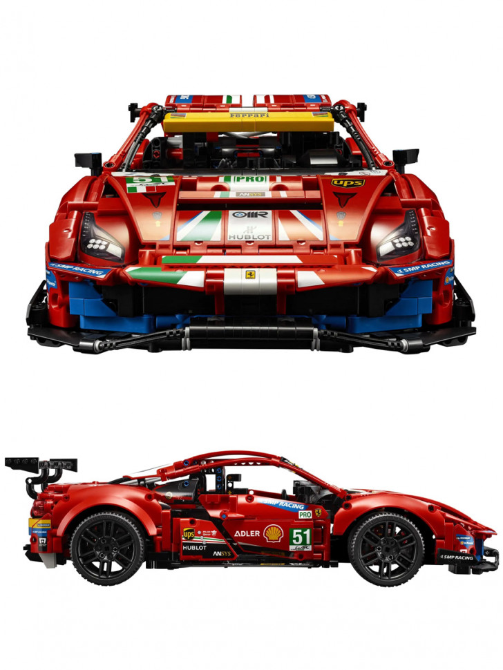 Конструктор аналог Лего Техник 42125 Спорткар Ferrari 488 GTE AF Corse #51