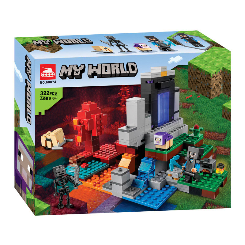 Конструктор LARI аналог Lego Minecraft 21172 Разрушенный портал