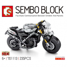 Конструктор Sembo Block Коллекционная модель мотоцикла (серый)