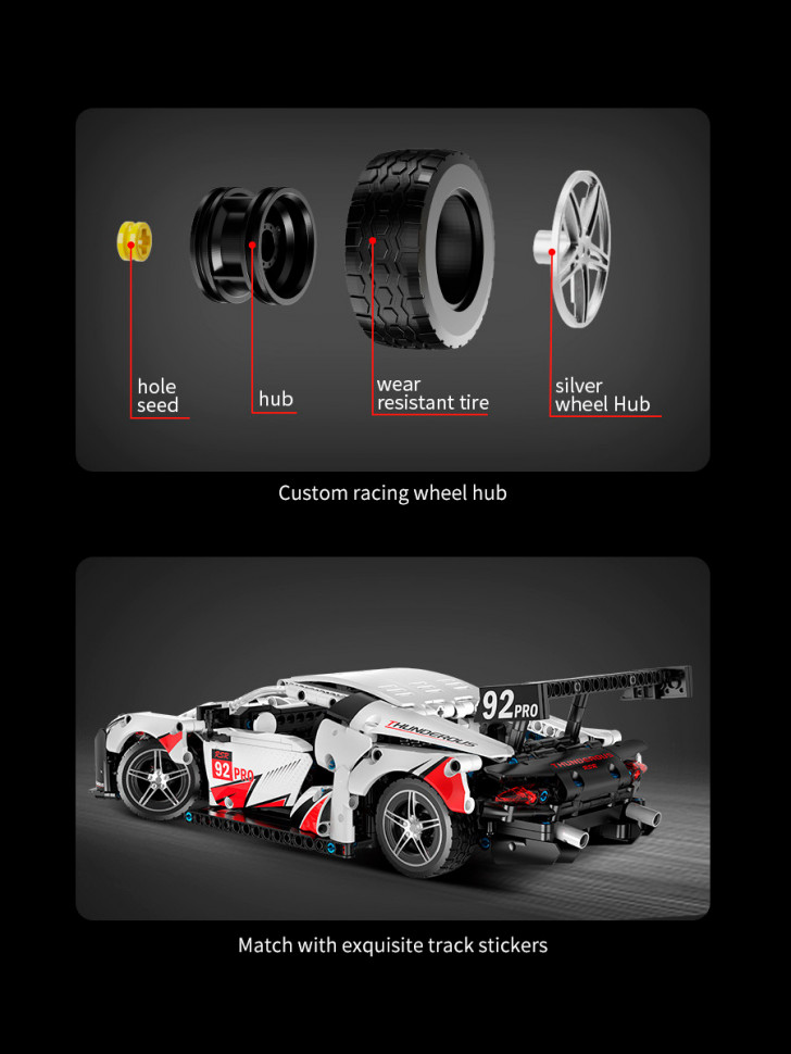 Конструктор KeeYee World Спорткар Porsche 911 RSR на радиоуправлении