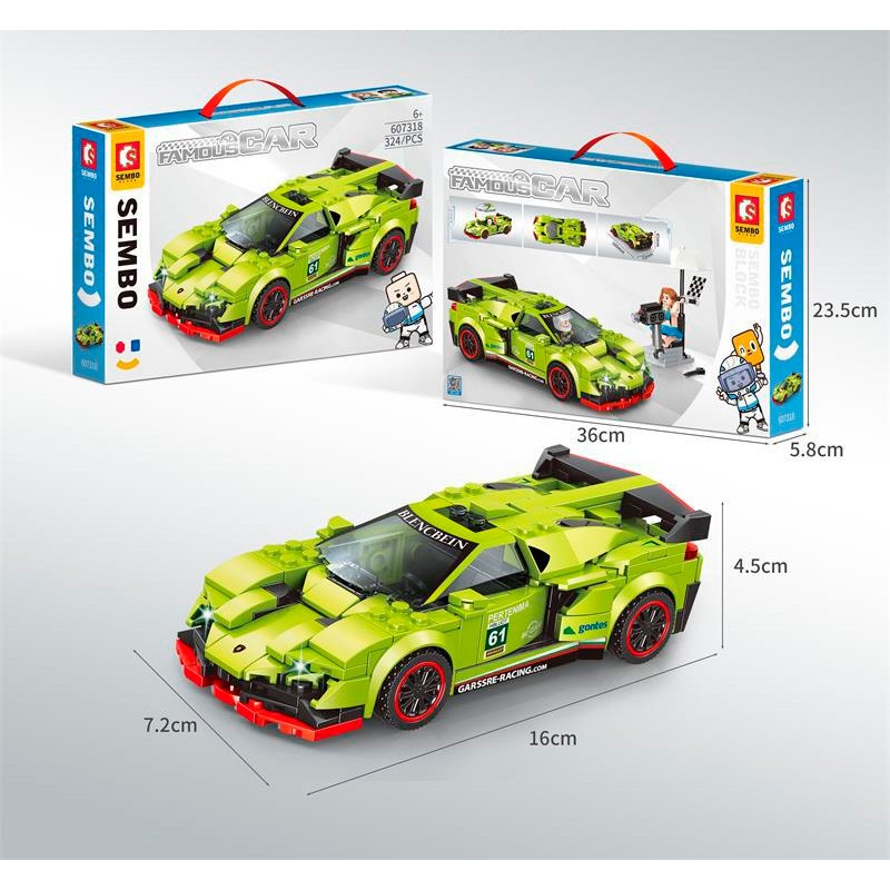 Конструктор Sembo Block Спорткар Lamborghini Veneno