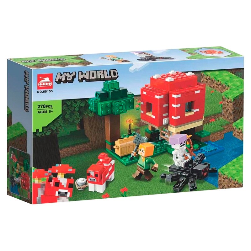 Конструктор аналог Lego Майнкрафт 21179 Грибной дом