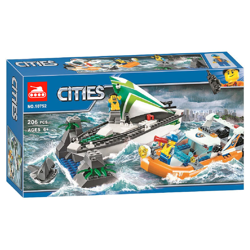 Конструктор аналог Lego City 60168 Операция по спасению парусной лодки