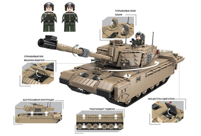 Конструктор Brick Battle Британский средний танк Challenger II
