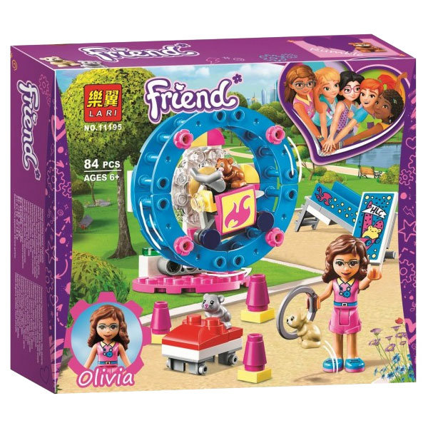 Конструктор LARI аналог Lego Friends 41383 Игровая площадка для хомячка Оливии