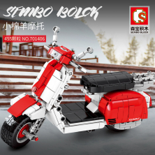 Конструктор Sembo Block Красно-белый скутер