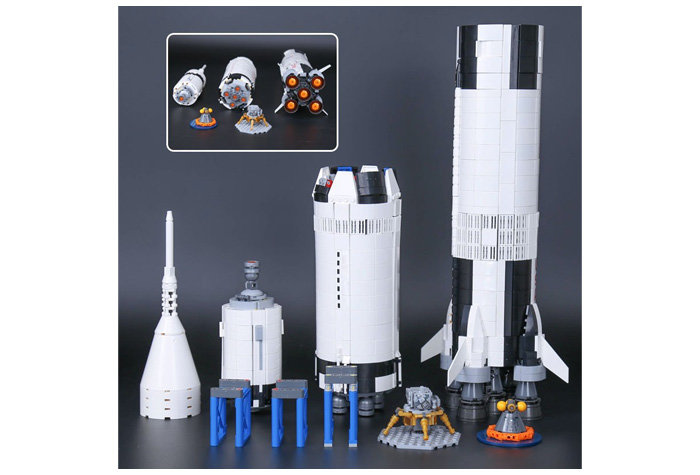 Конструктор Lion King аналог Lego Ideas 21309 Ракетно-космическая система НАСА «Сатурн-5-Аполлон»