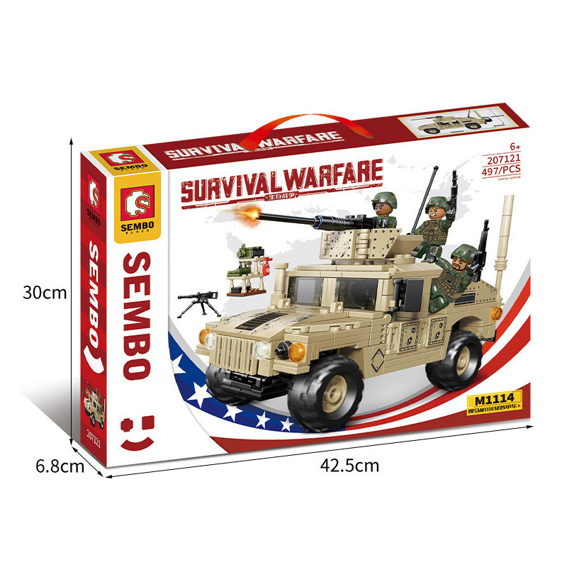 Конструктор Sembo Block Бронированный внедорожник Hummer M1114