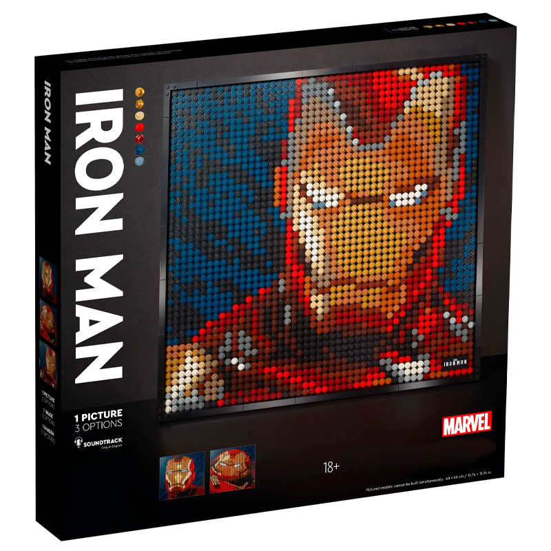 Конструктор аналог Лего Арт 31199 Картина Железный человек - Marvel Studio