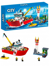 Конструктор аналог Lego City 60109 Пожарный катер