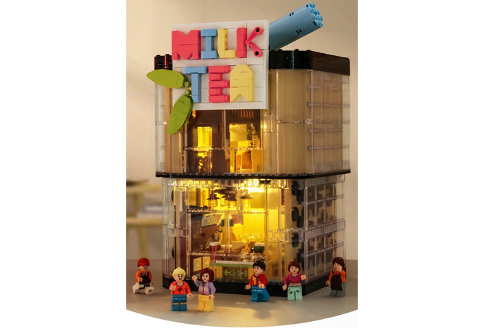 Конструктор Sembo Block (SY) Городское кафе MILK TEA (c LED-подсветкой)