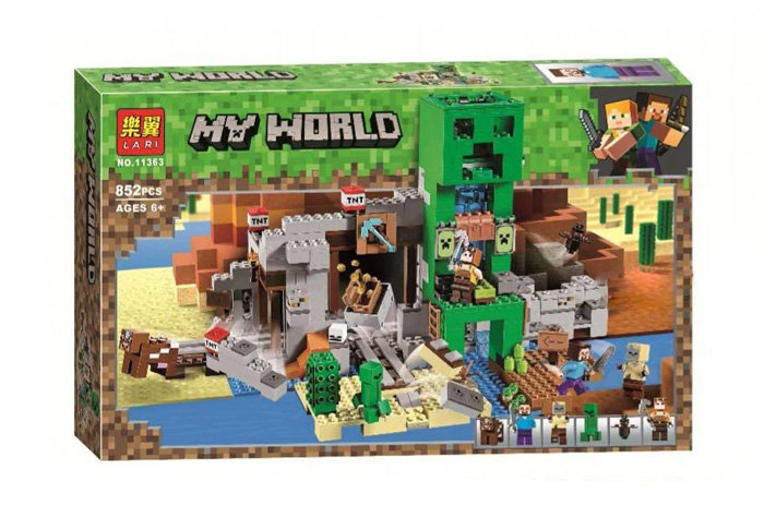 Конструктор LARI аналог Lego Minecraft 21155 Шахта крипера