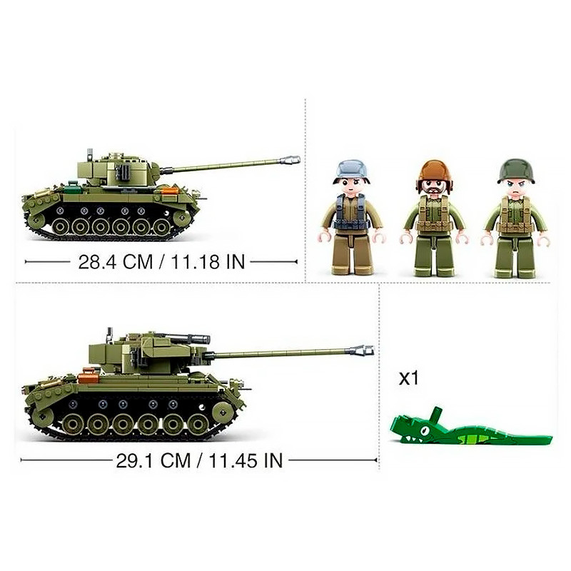 Конструктор Sluban Средний танк Pershing M26E1
