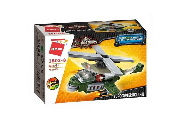 Конструктор Qman (Enlighten Brick) Военный вертолёт