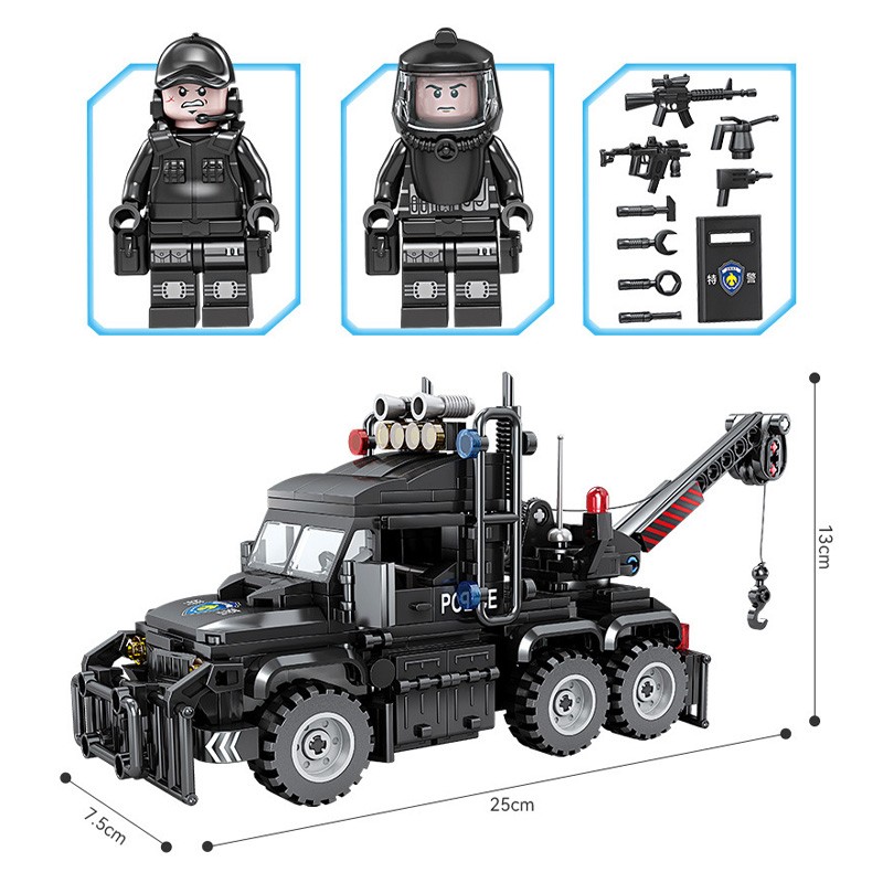 Конструктор KAZI Спецотряд SWAT: Тягач-эвакуатор