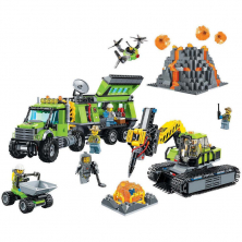 Конструктор BELA аналог Lego City 60124 База исследователей вулканов