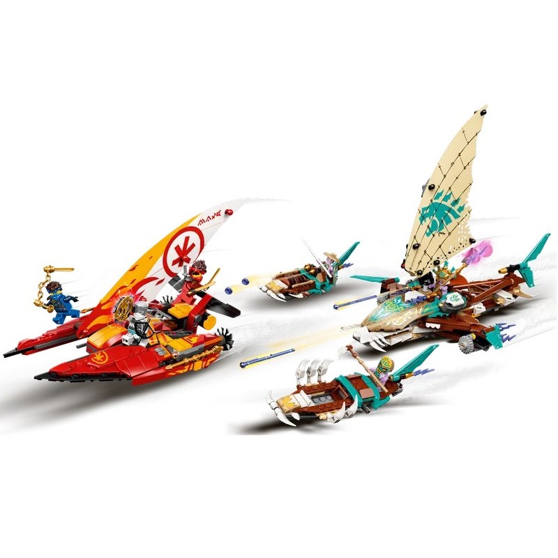 Конструктор аналог Lego Ninjago 71748 Морская битва на катамаране