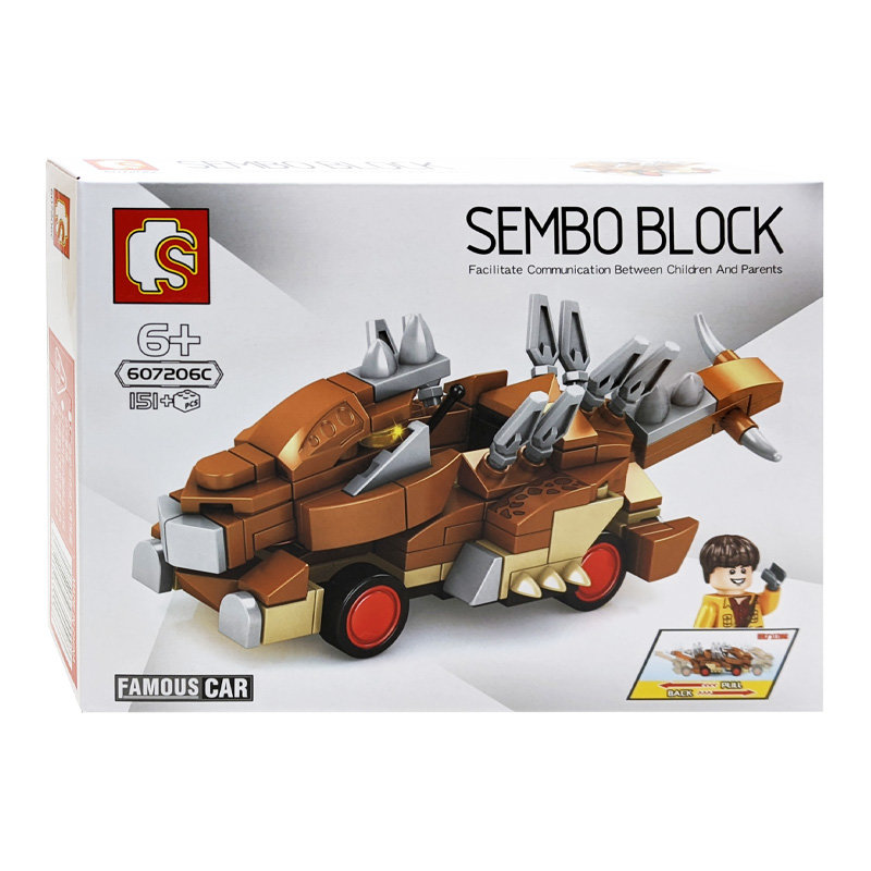 Конструктор Sembo Block Дино-автомобиль: коричневый