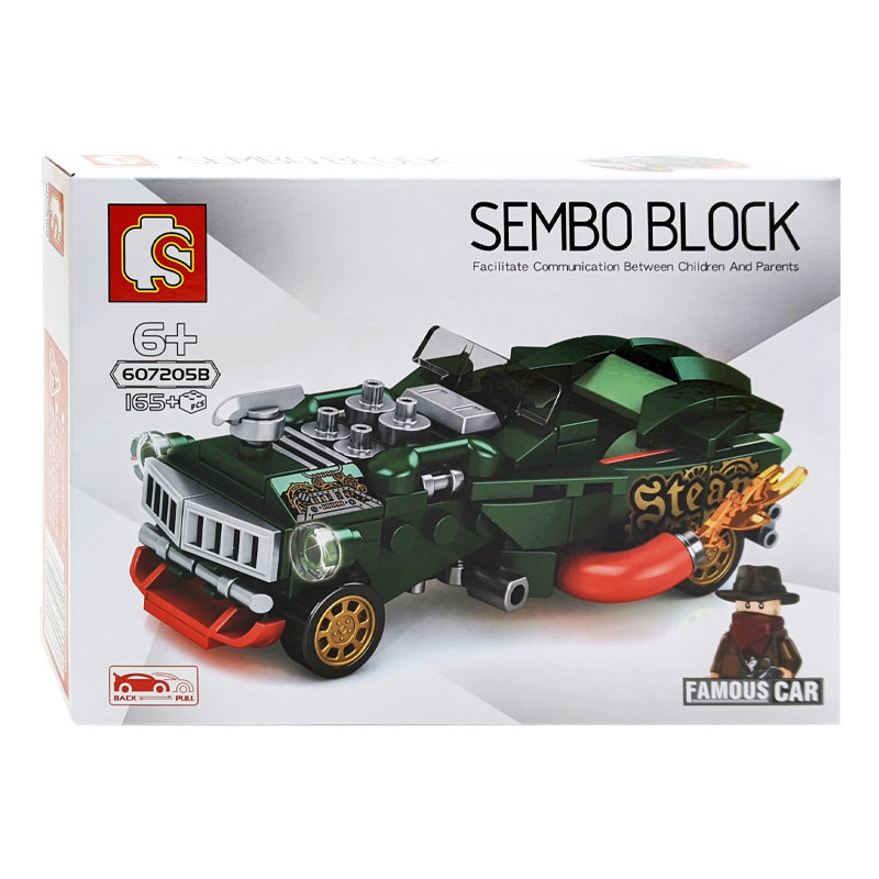 Конструктор Sembo Block Гоночный кабриолет: зелёный
