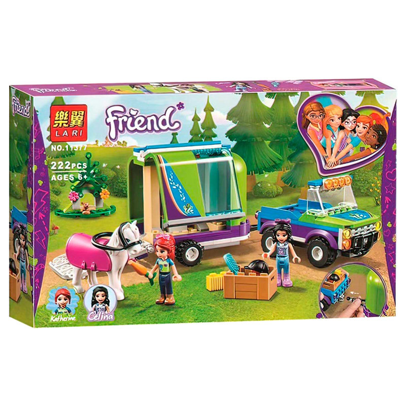 Конструктор LARI аналог Lego Friends 41371 Трейлер для лошадки Мии