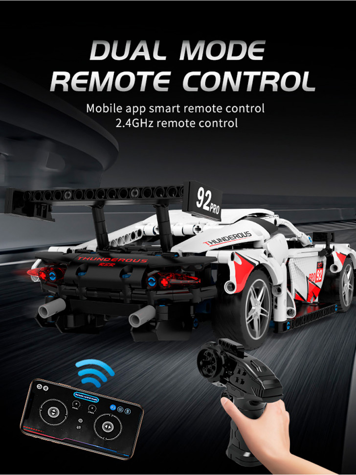 Конструктор KeeYee World Спорткар Porsche 911 RSR на радиоуправлении