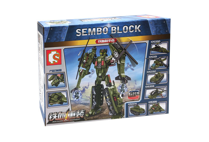 Конструктор Sembo Block Военный трансформер 6 в 1: Истребитель